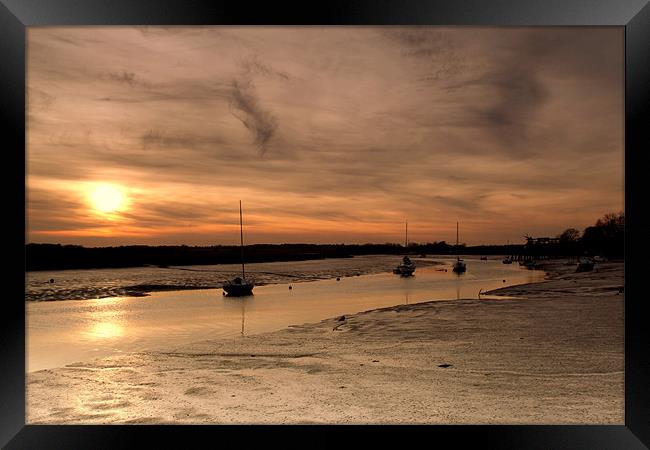 Creek at Sunset Framed Print by Simon Rich