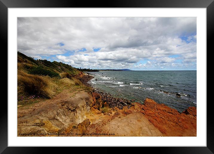 Cliff View Framed Mounted Print by Kristina Kitchingman