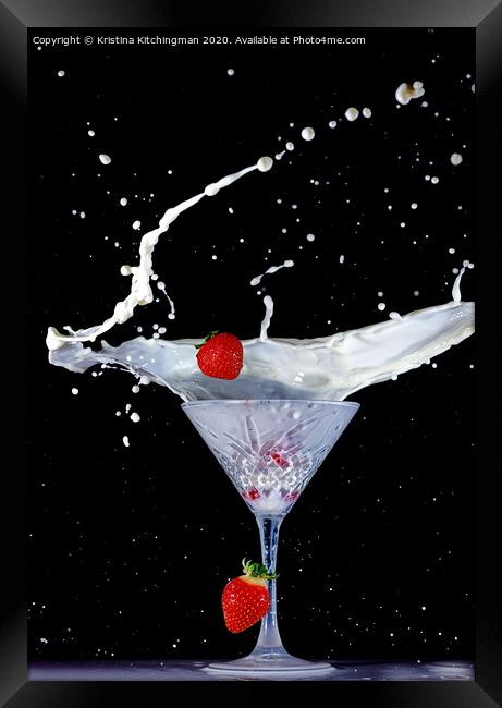Strawberry Splash Framed Print by Kristina Kitchingman