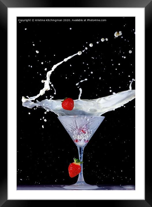 Strawberry Splash Framed Mounted Print by Kristina Kitchingman
