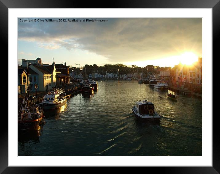 Harbour Sunrise Framed Mounted Print by Clive Williams