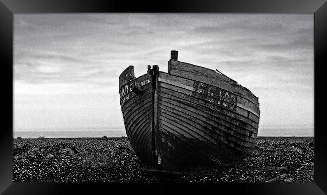 Abandoned Dungeness Fishing Boat Framed Print by Brian Sharland
