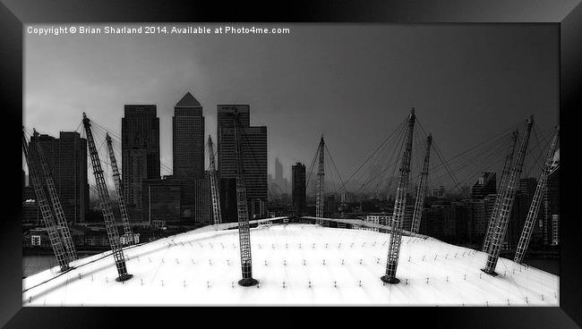  Rain Over The o2 Dome Framed Print by Brian Sharland