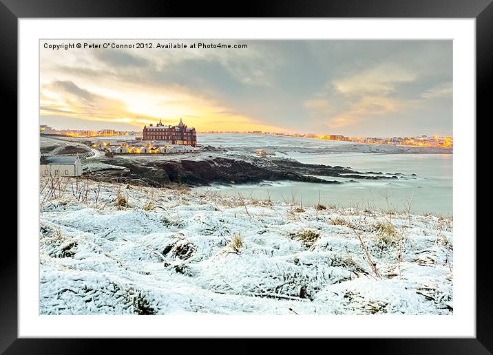 Dawn Snow at Fistral Framed Mounted Print by Canvas Landscape Peter O'Connor