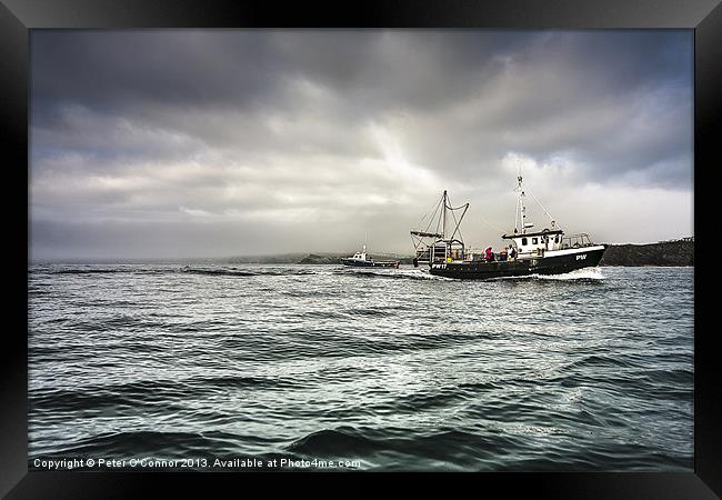 Bringing Home The Catch Framed Print by Canvas Landscape Peter O'Connor