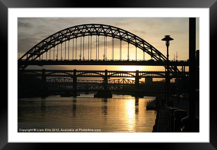 Tyne Sunset Framed Mounted Print by Liam Ellis