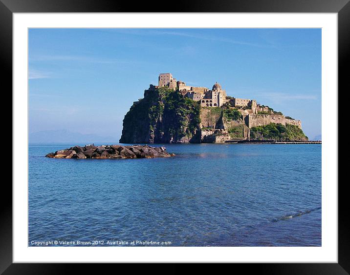 Aragonese Castle in Ischia Framed Mounted Print by Valerie Brown