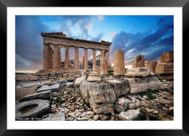 Parthenon  Framed Mounted Print by Yhun Suarez