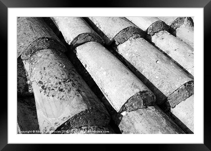 old roof tiles Framed Mounted Print by Alfani Photography
