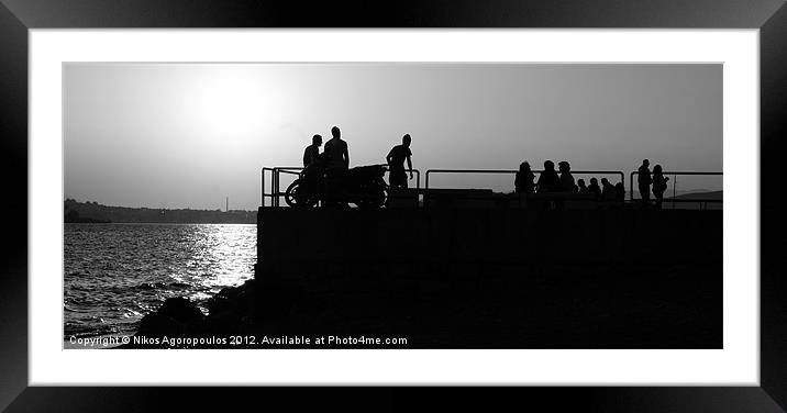 Black human shilouettes Framed Mounted Print by Alfani Photography