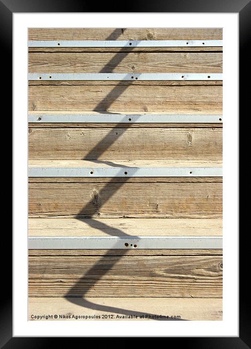 Timber steps abstract Framed Mounted Print by Alfani Photography