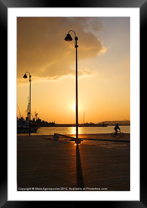 Lighting post shadow Framed Mounted Print by Alfani Photography