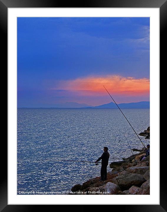 Angling Framed Mounted Print by Alfani Photography