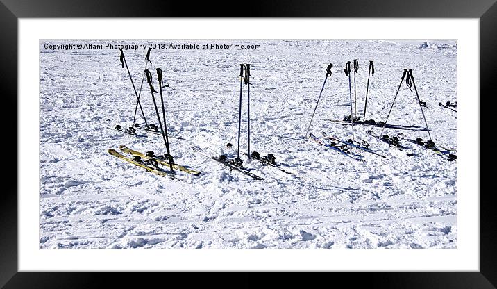 Ski break Framed Mounted Print by Alfani Photography