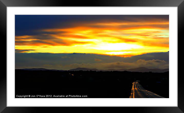 LEWIS ROAD TO HEAVENLY SUNSET Framed Mounted Print by Jon O'Hara