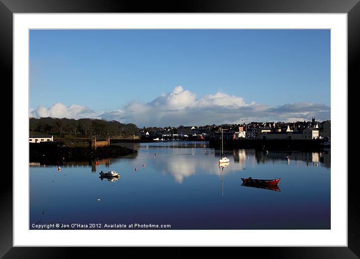 Glass Blue Harbour water reflection Framed Mounted Print by Jon O'Hara