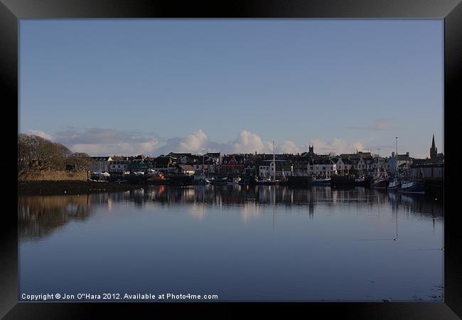 STORNOWAY HARBOUR DEAD CALM GLASS Framed Print by Jon O'Hara