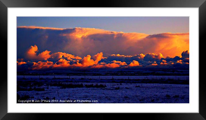 Snow storm sunset Lewis Framed Mounted Print by Jon O'Hara