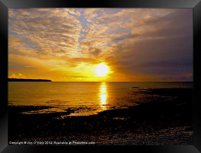 BRAIGHE BEACH COPPER REFLECTION Framed Print by Jon O'Hara