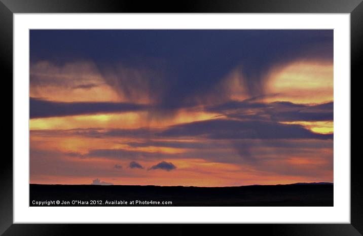 SNOW SHOWER SUNSET Framed Mounted Print by Jon O'Hara