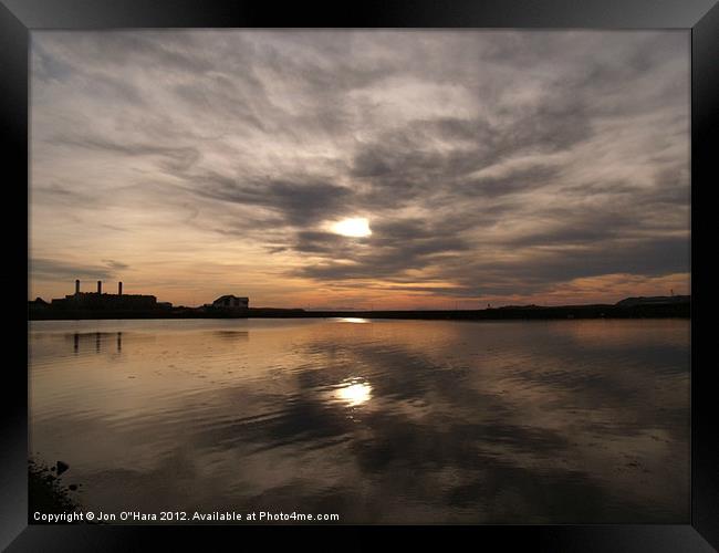 3 CHIMNEY SPOTLIGHT REFLECTION Framed Print by Jon O'Hara