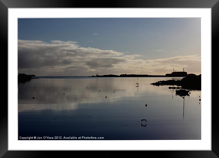 HARBOUR STORNOWAY REFLECTION Framed Mounted Print by Jon O'Hara
