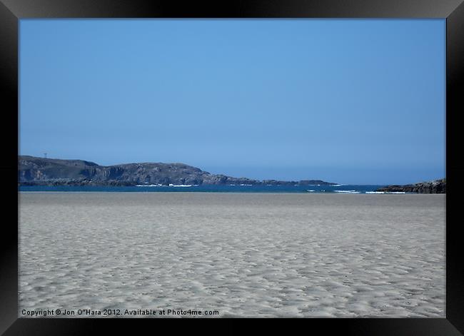 HEBRIDEAN DESERT BEACH UIG SANDS Framed Print by Jon O'Hara