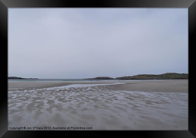 HEBRIDEAN DESERT BEACH UIG SANDS Framed Print by Jon O'Hara