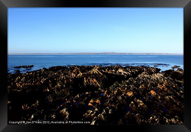 TRANQUIL HEBRIDEAN CALM SEA Framed Print by Jon O'Hara