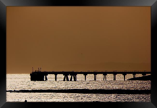 HEBRIDES JETTY CLOSE UP SILHOUETTE Framed Print by Jon O'Hara
