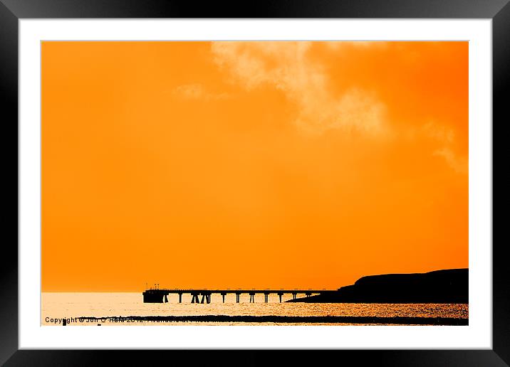 HEBRIDES JETTY SILHOUETTE Framed Mounted Print by Jon O'Hara