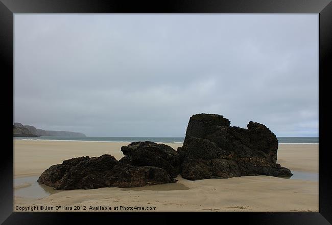 HEBRIDES  GARRY BEACH NORTH TOLSTA 44 Framed Print by Jon O'Hara