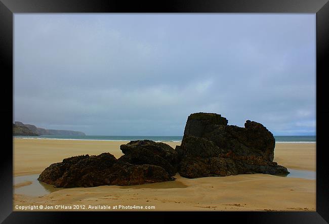 HEBRIDES  GARRY BEACH NORTH TOLSTA 46 Framed Print by Jon O'Hara