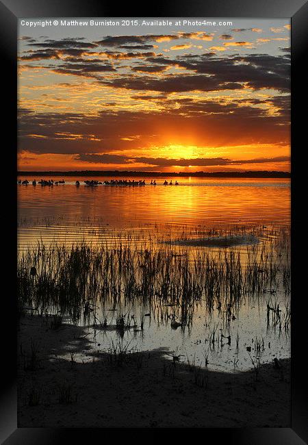  Sunset at Lake Burrumbeet Framed Print by Matthew Burniston