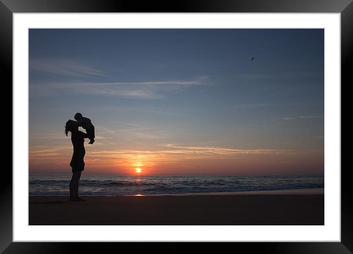 mother and son kiss Framed Mounted Print by daniel sprackman