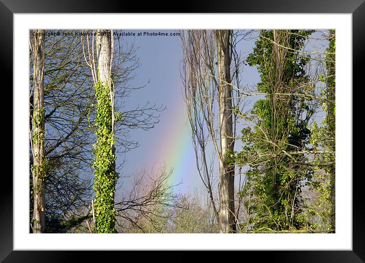 Rainbow through the Trees Framed Mounted Print by John Kirkwood