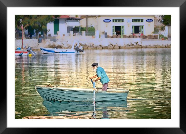 Rowing home for Breakfast Framed Mounted Print by Alan Matkin