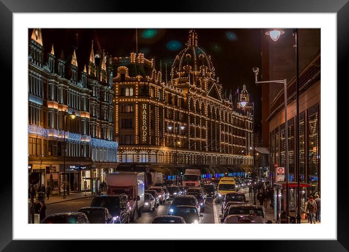 London Christmas lights  Framed Mounted Print by Alan Matkin