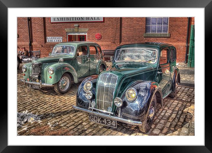 Morris 8 & Ford Prefect HDR Framed Mounted Print by Alan Matkin