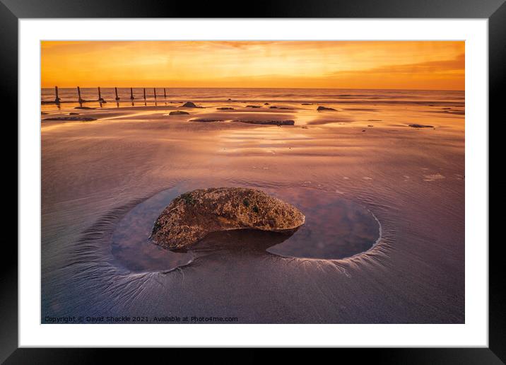 Seaside Rockpool at Low Tide during Sunset  Framed Mounted Print by David Shackle