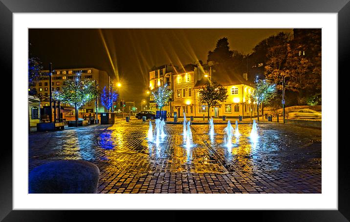 The Folkestone Inner Harbour Fountains Framed Mounted Print by David Shackle