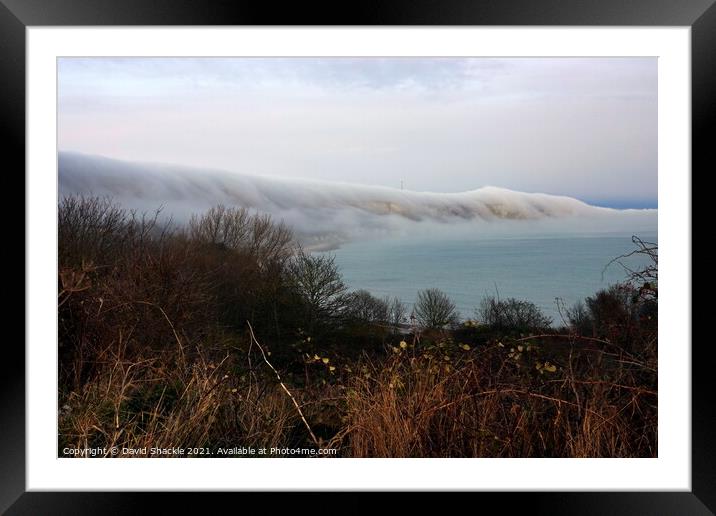Mist Clinging To Cliff Face Framed Mounted Print by David Shackle