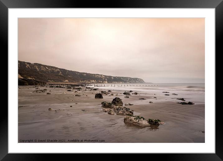 Beach At Sunset Framed Mounted Print by David Shackle