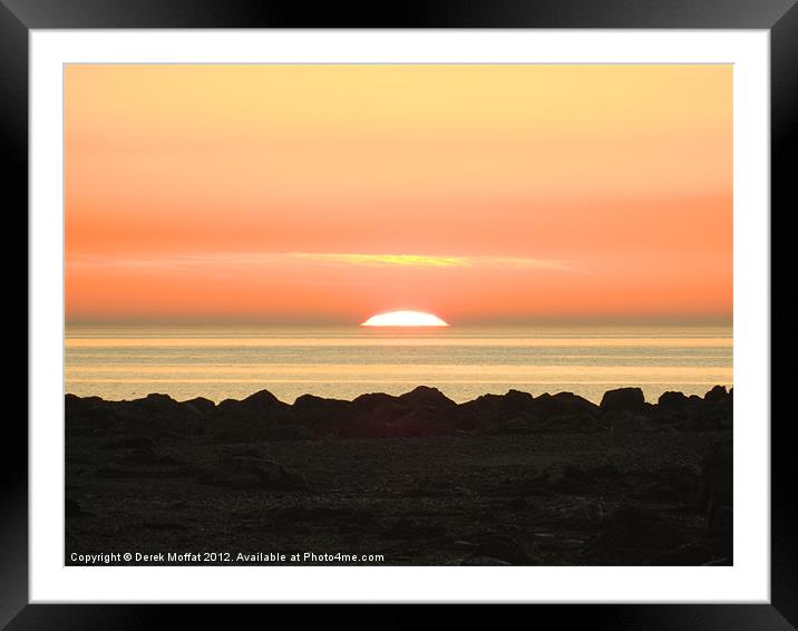 Lendalfoot Sunset Framed Mounted Print by Derek Moffat Canvas & Prints