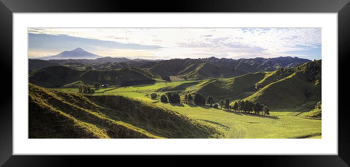 The hills of Hobbiton Framed Mounted Print by Keith Thorne