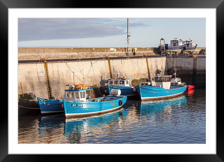 Blue boats Framed Mounted Print by Gary Finnigan
