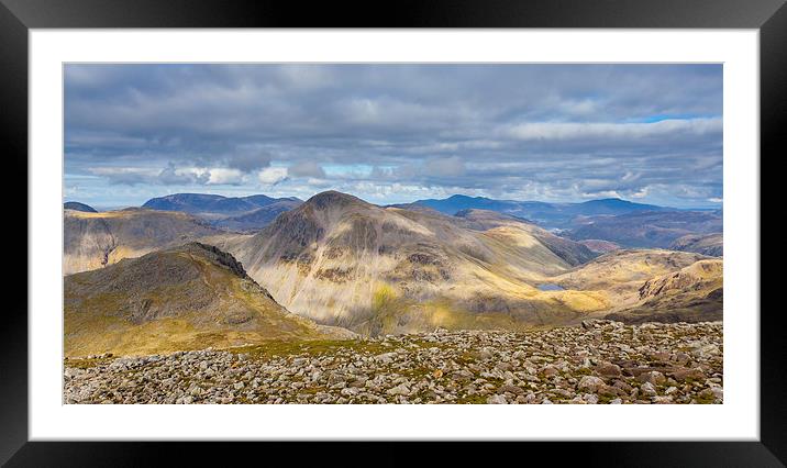 View from Scafell Pike Framed Mounted Print by Gary Finnigan