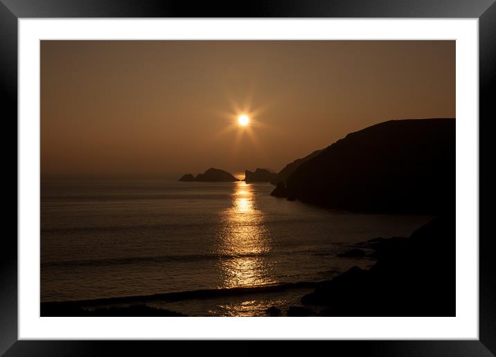 Sunset at Newgale Framed Mounted Print by Gary Finnigan