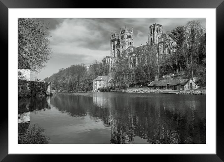 Durham cathedral and boathouse Framed Mounted Print by Gary Finnigan