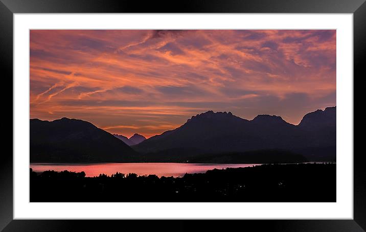Mountain silhouettes Framed Mounted Print by Martin Beerens